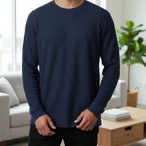 St. John's Bay Men size XL Tall  Classic Navy Thermal Crew neck Long Sleeve Tee